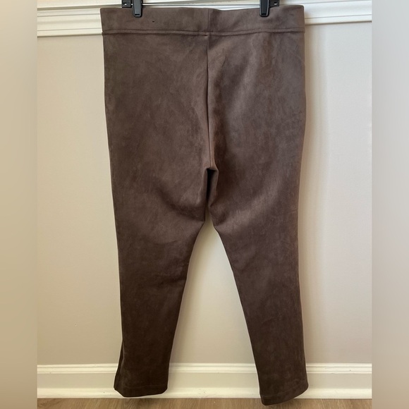 Andrew Marc Faux Suede Leggings Pants Pull On Skinny Seamed Stretch Brown XL - Picture 7 of 11